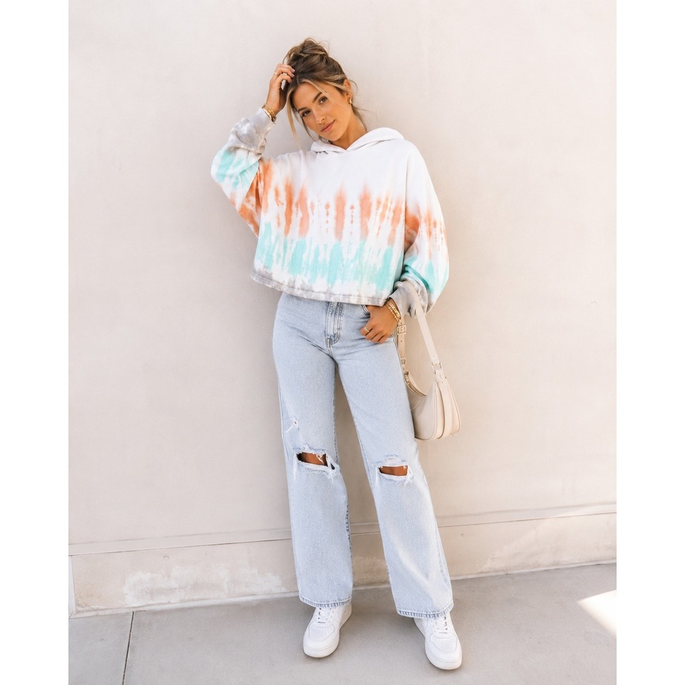 Southern Shirt Company Women's Tie-Dye Cropped Pullover Hoodie
